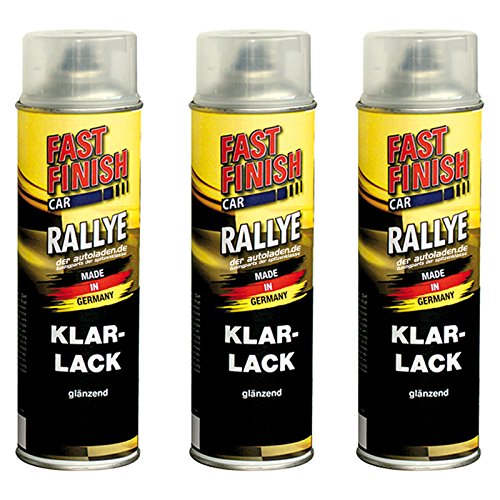 3x 500 ml FAST FINISH Car Rallye Klarlack Lackspray glänzend Spraydose 292859 von Motip