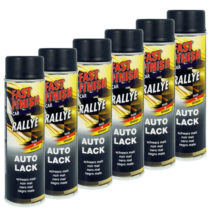 Fast Finish 430220 SET Autolack schwarz matt 6 x 500 ml von MOTIP