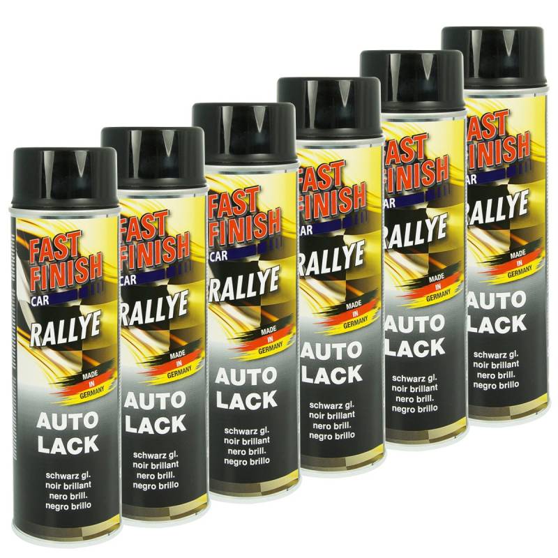 Fast Finish 430237 SET Autolack schwarz glänzend 6 x 500ml von MOTIP