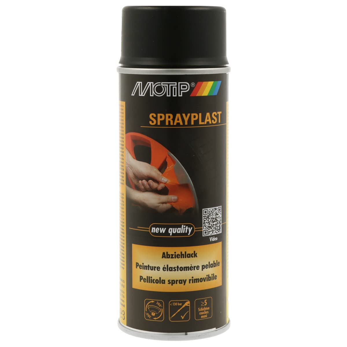 MOTIP 396519 Sprayplast Abziehlack schwarz matt 400 ml von Motip