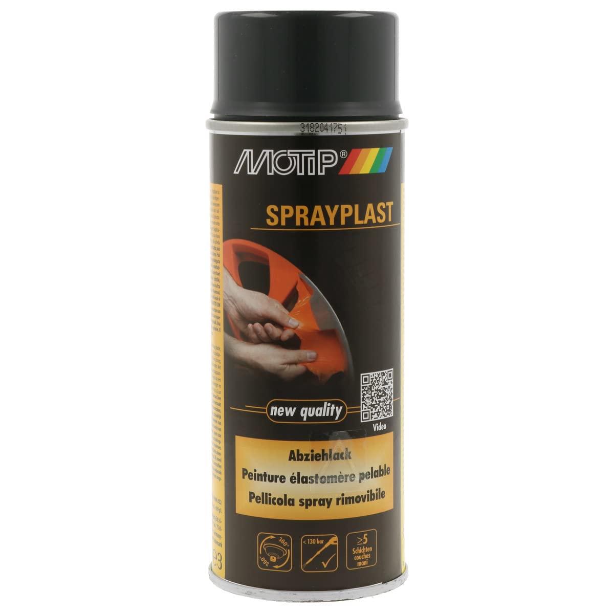 MOTIP 396540 Sprayplast Abziehlack carbon seidenglänzend 400 ml von MOTIP