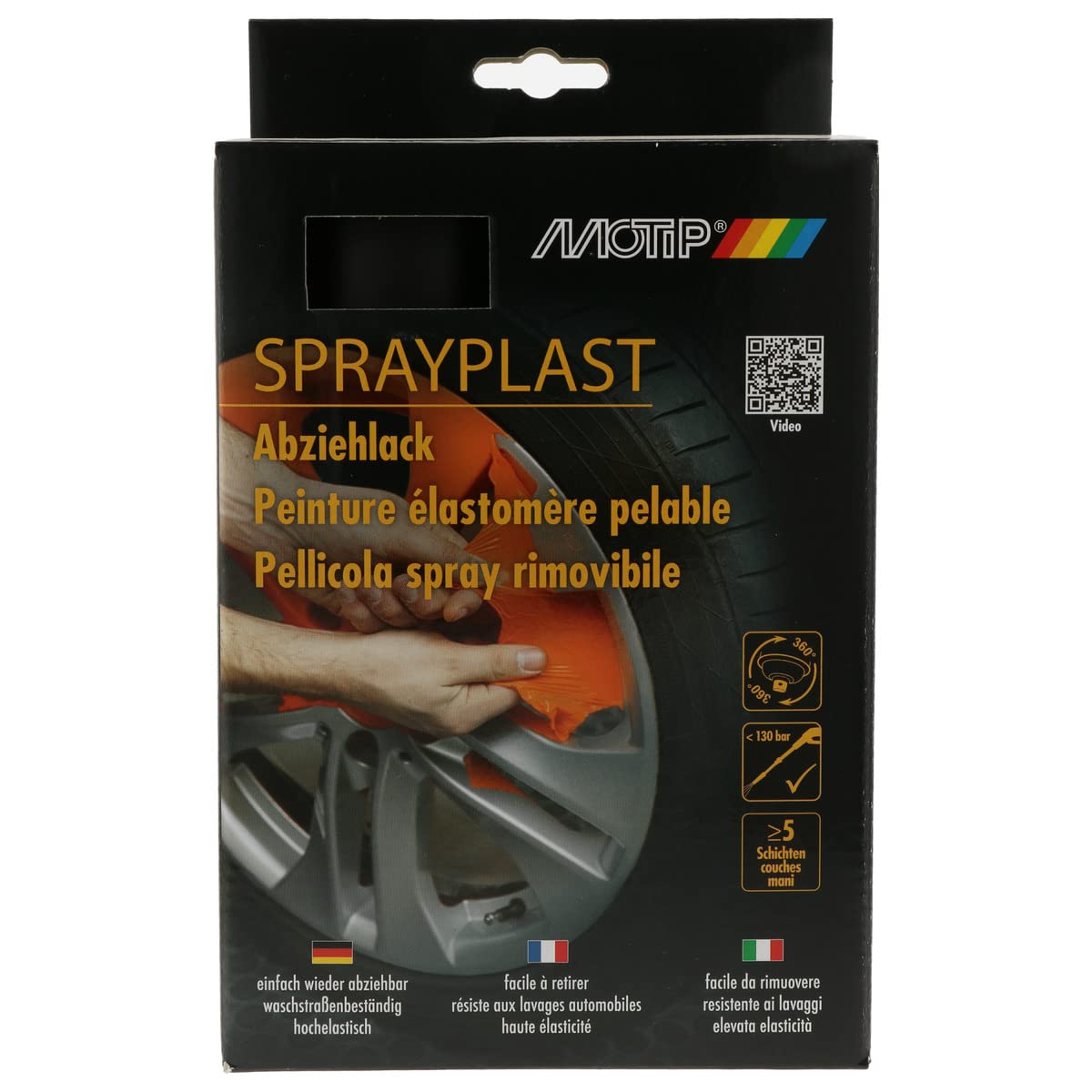 MOTIP 396588 Sprayplast Abziehlack Set schwarz matt 2 x 400 ml von Motip