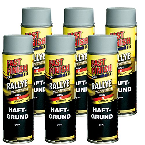 6x 500 ml FAST FINISH Car Rallye Haftgrund Grundierung Grau Spraydose 292811 von Motip