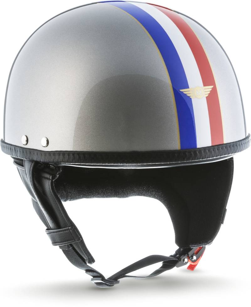 MOTO Helmets® D22 „France Titan“ · Brain-Cap · Halbschale Jet-Helm Motorrad-Helm Bobber · Fiberglas Schnellverschluss SlimShell Tasche S (55-56cm) von Moto Helmets