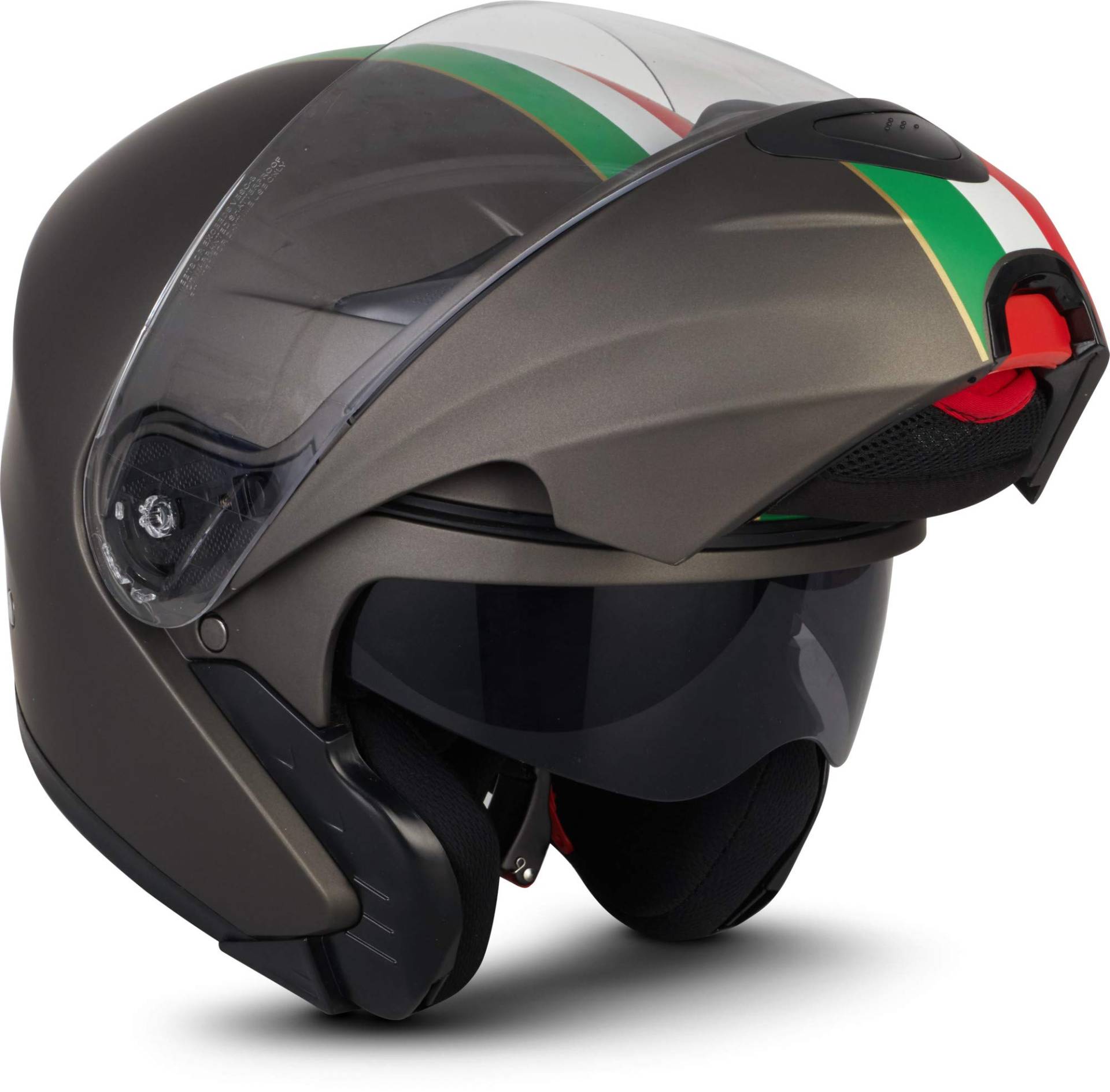 Moto Helmets® F19 „Venice Titan“ · Motorrad-Helm · Klapp-Helm Modular-Helm Flip-up Integral-Helm Motorrad-Helm Roller-Helm Sport · ECE 22.05 Sonnenvisier Schnellverschluss Tasche M (57-58cm) von Moto Helmets