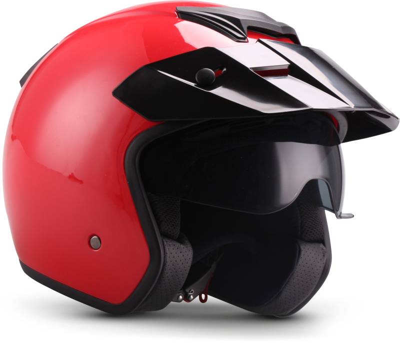 MOTO Helmets® S77 „Red“ · Jet-Helm · Motorrad-Helm Roller-Helm Scooter-Helm Bobber Mofa-Helm Vintage Pilot Biker Helmet · ECE XS (53-54cm) von Moto Helmets