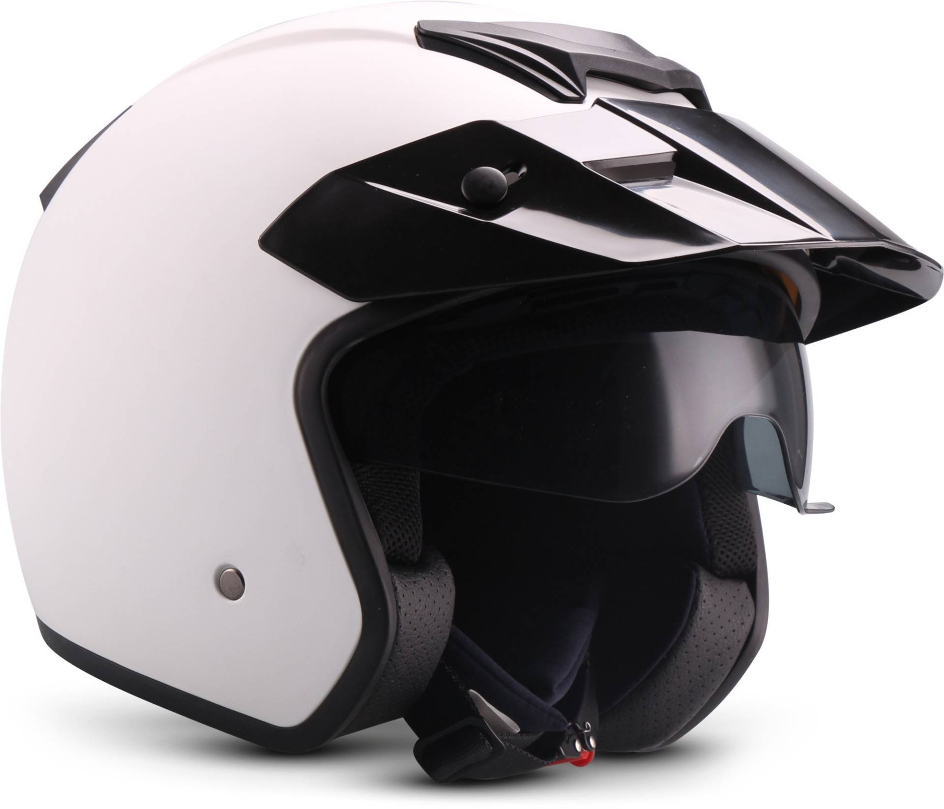 MOTO Helmets® S77 „Matt White“ · Jet-Helm · Motorrad-Helm Roller-Helm Scooter-Helm Bobber Mofa-Helm Vintage Pilot Biker · ECE S (55-56cm) von Moto Helmets