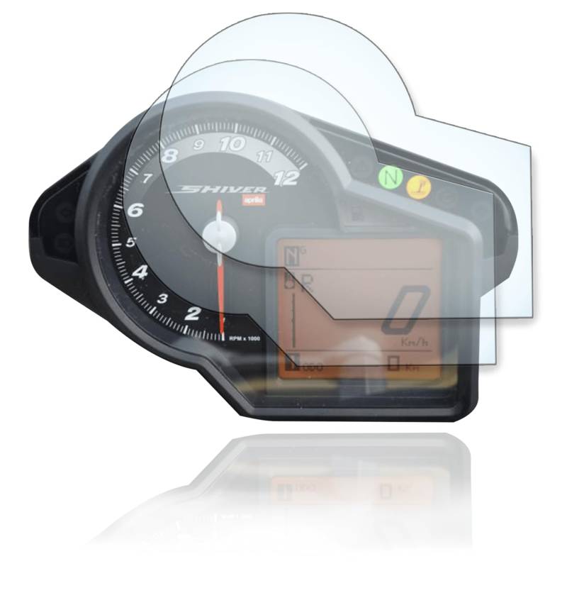 Displayschutzfolie Tacho Schutzfolie geeignet für Aprilia Shiver 750 2x Anti Glare von Moto Screenies