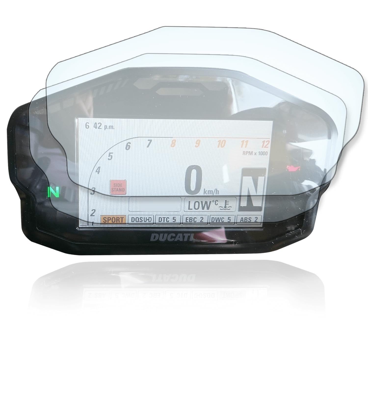 Displayschutzfolie Tacho Schutzfolie geeignet für Ducati Panigale 899/959 / 1199/1299 1x Ultra Clear / 1x Anti Glare von Moto Screenies