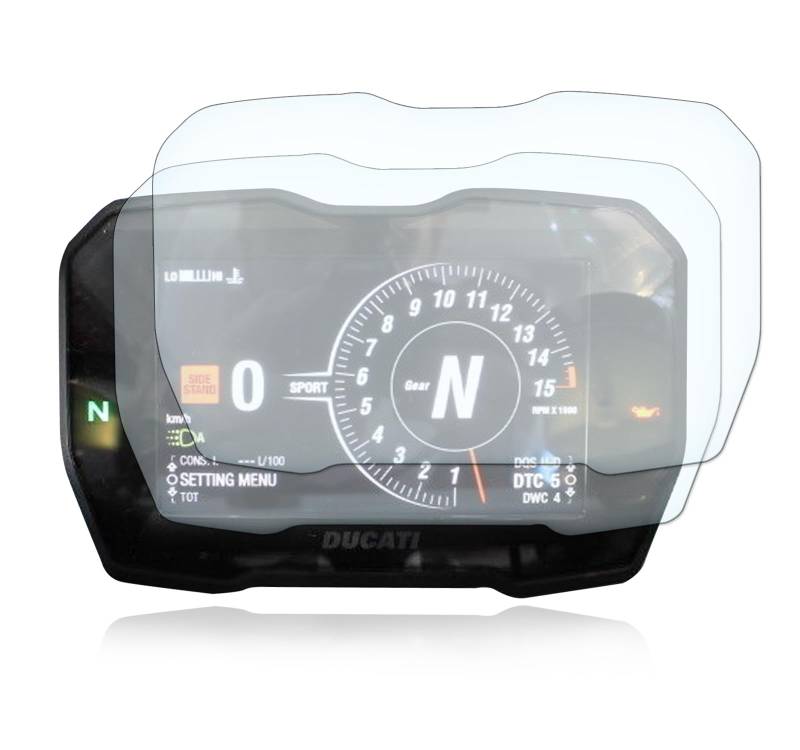 Displayschutzfolie Tacho Schutzfolie geeignet für Ducati Panigale V4R von Moto Screenies