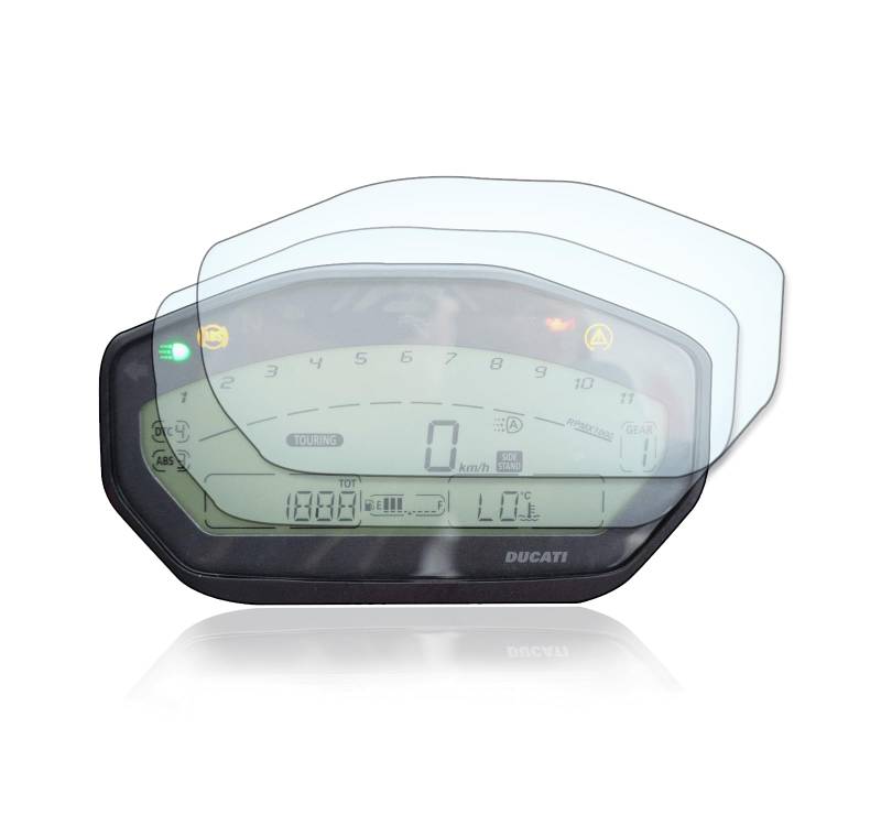 Displayschutzfolie Tacho Schutzfolie geeignet für Ducati Supersport 900 9H Nano Glas Technologie von Moto Screenies