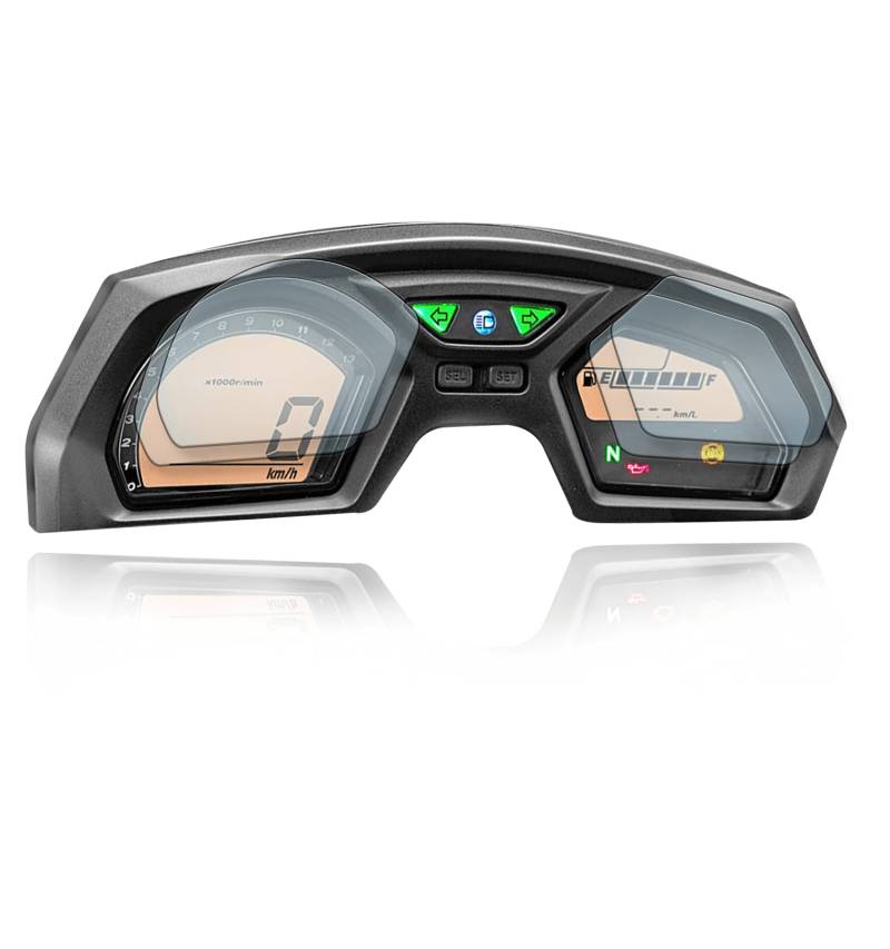 Displayschutzfolie Tacho Schutzfolie geeignet für Honda CBR650F 2x Ultra Clear von Moto Screenies