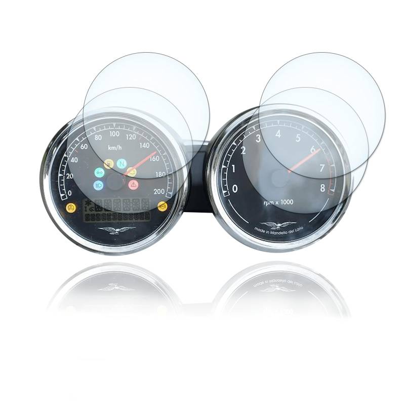 Displayschutzfolie Tacho Schutzfolie geeignet für Moto Guzzi V7 Milano/Special 9H Nano Glas Technologie von Moto Screenies