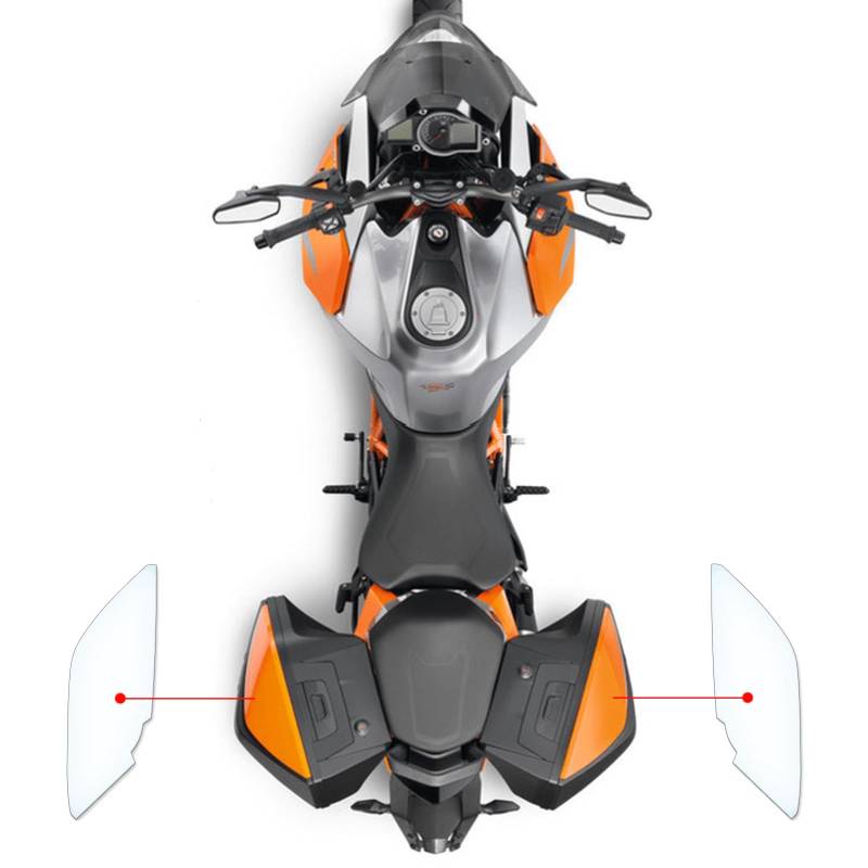 Kofferschutzfolie Steinschlag Lackschutzfolie Kratzschutz Transparent geeignet für KTM 1290 Super Duke GT 2016-2018 von Moto Screenies