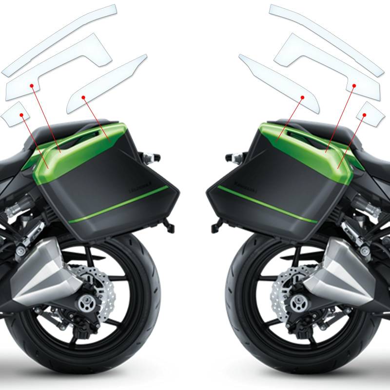 Kofferschutzfolie Steinschlag Lackschutzfolie Kratzschutz Transparent geeignet für Kawasaki Z1000SX 2014-2016 von Moto Screenies