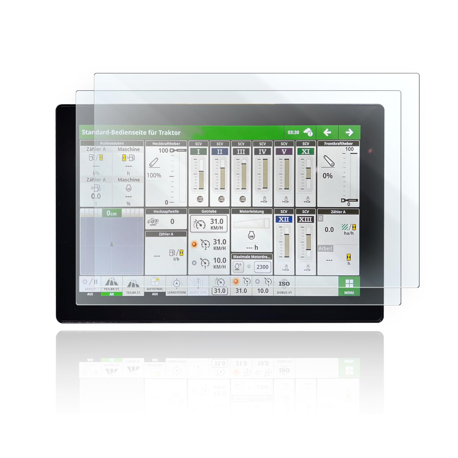 Moto Screenies Schutzfolie für Display und Tacho kompatibel mit John Deere CommandCenter G5 Plus von Moto Screenies