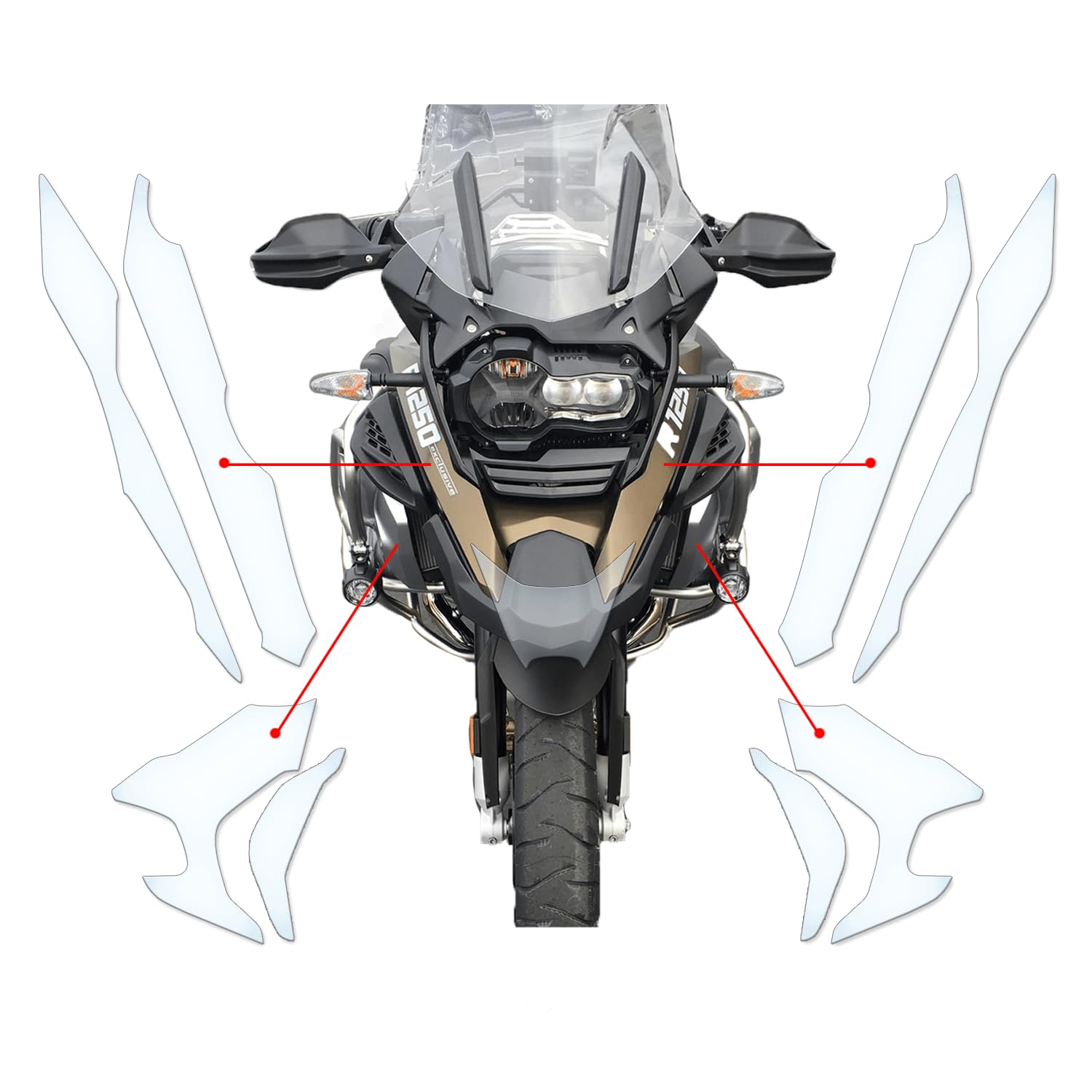 Steinschlag Lackschutzfolie Kratzschutz Transparent geeignet für BMW R1250GS Exclusiv 2019+ von Moto Screenies