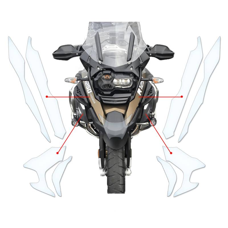 Steinschlag Lackschutzfolie Kratzschutz Transparent geeignet für BMW R1250GS Exclusiv 2019+ von Moto Screenies