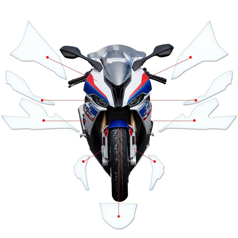 Steinschlag Lackschutzfolie Kratzschutz Transparent geeignet für BMW S1000RR 2019+ von Moto Screenies