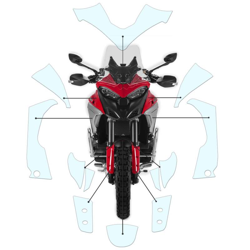 Steinschlag Lackschutzfolie Kratzschutz Transparent geeignet für Ducati Multistrada V4 2021+ von Moto Screenies