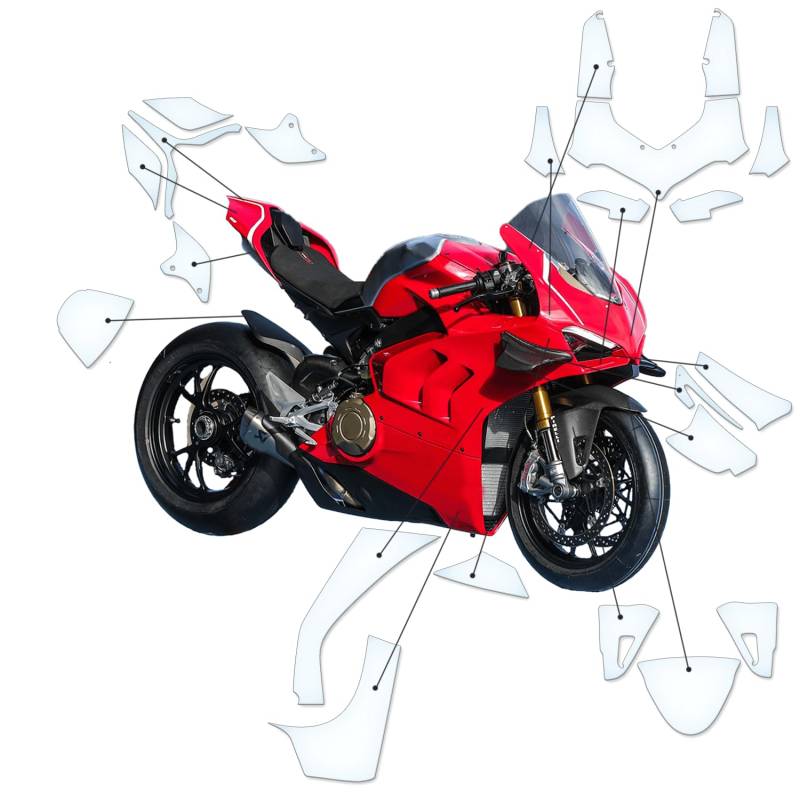 Steinschlag Lackschutzfolie Kratzschutz Transparent geeignet für Ducati Panigale V4R von Moto Screenies