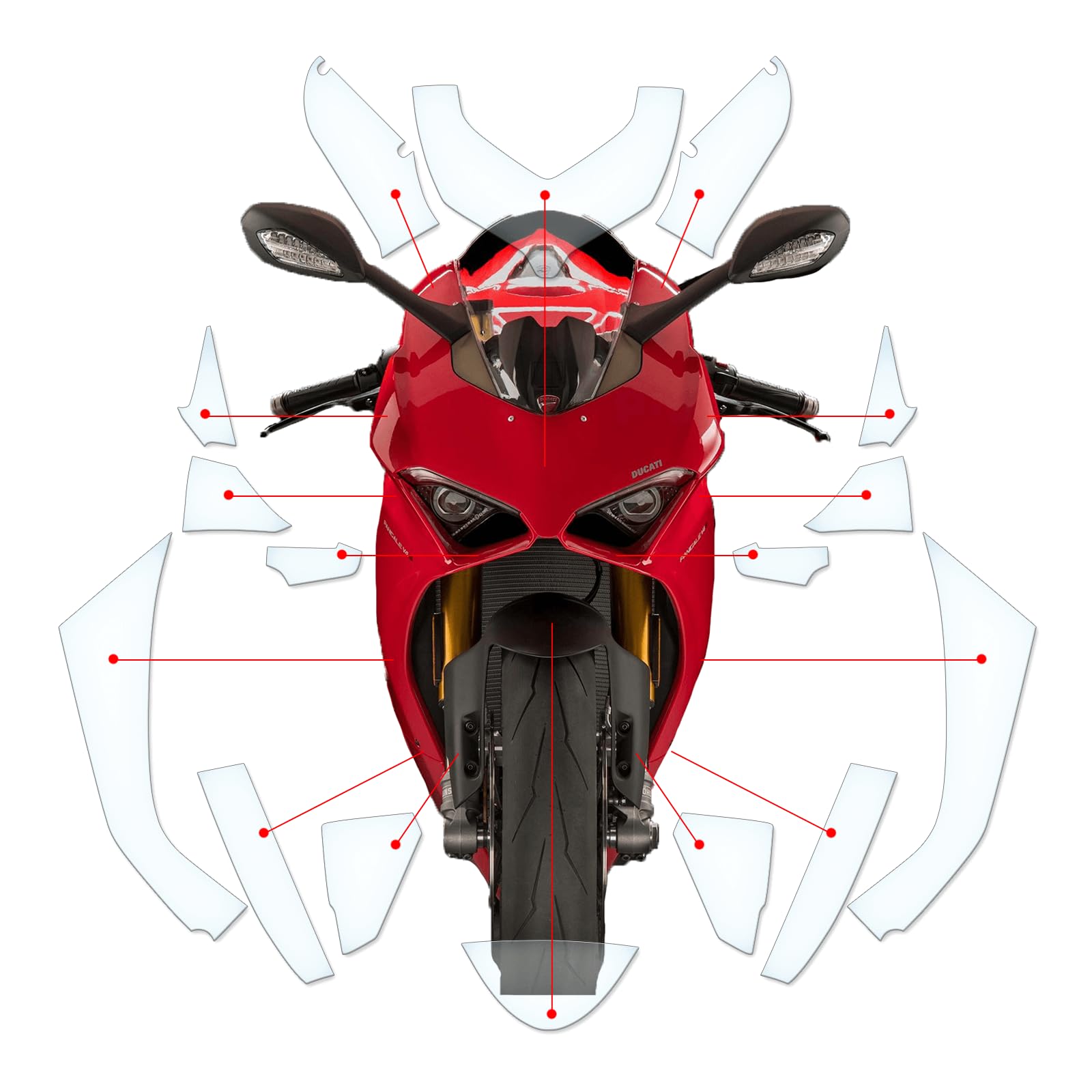 Steinschlag Lackschutzfolie Kratzschutz Transparent geeignet für Ducati V4 Panigale 2018+ von Moto Screenies