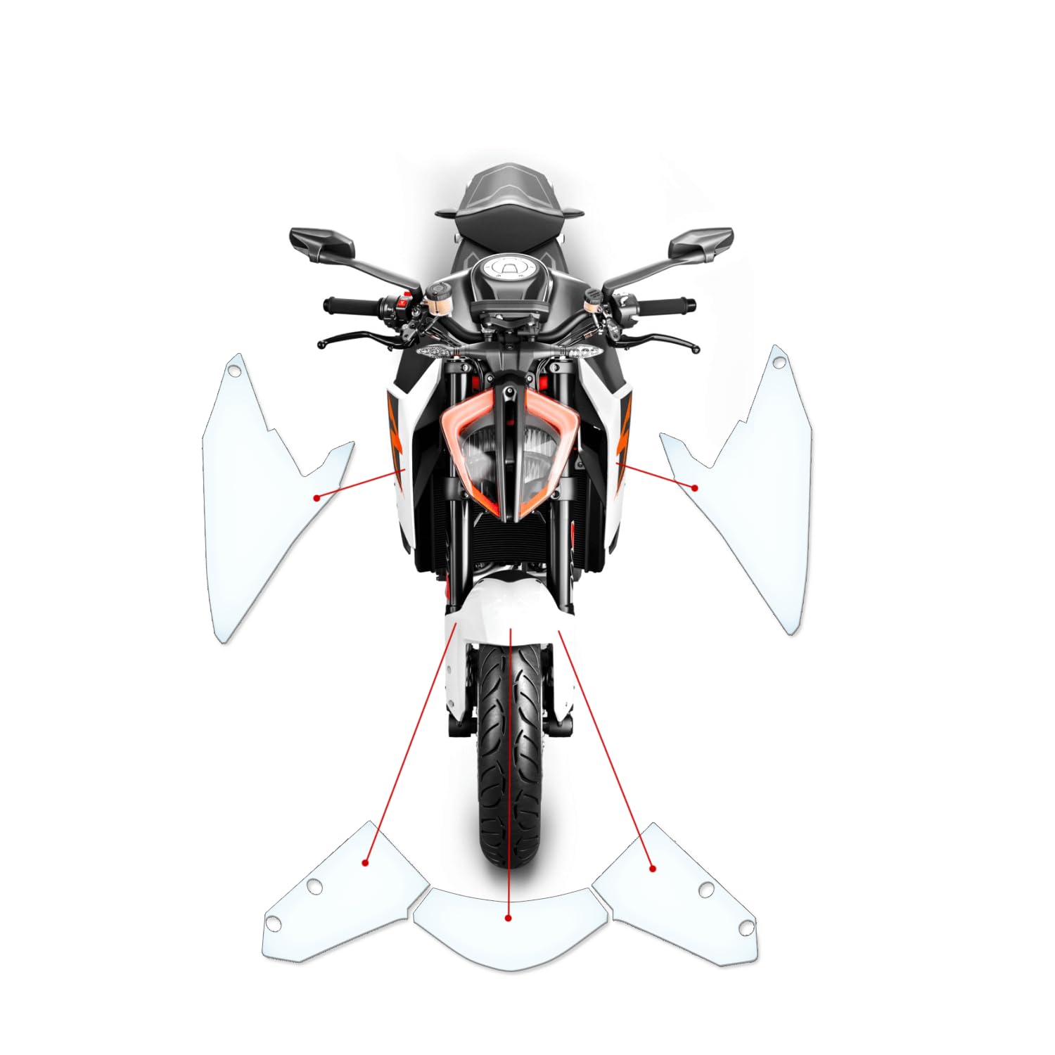 Steinschlag Lackschutzfolie Kratzschutz Transparent geeignet für KTM SUPERDUKE R 2017 von Moto Screenies