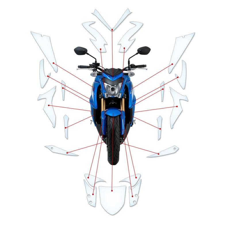 Steinschlag Lackschutzfolie Kratzschutz Transparent geeignet für Suzuki GSX-S1000 2015 von Moto Screenies