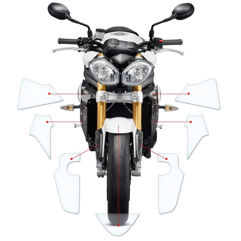 Steinschlag Lackschutzfolie Kratzschutz Transparent geeignet für Triumph 1050 Speed Triple 2011-2015 von Moto Screenies