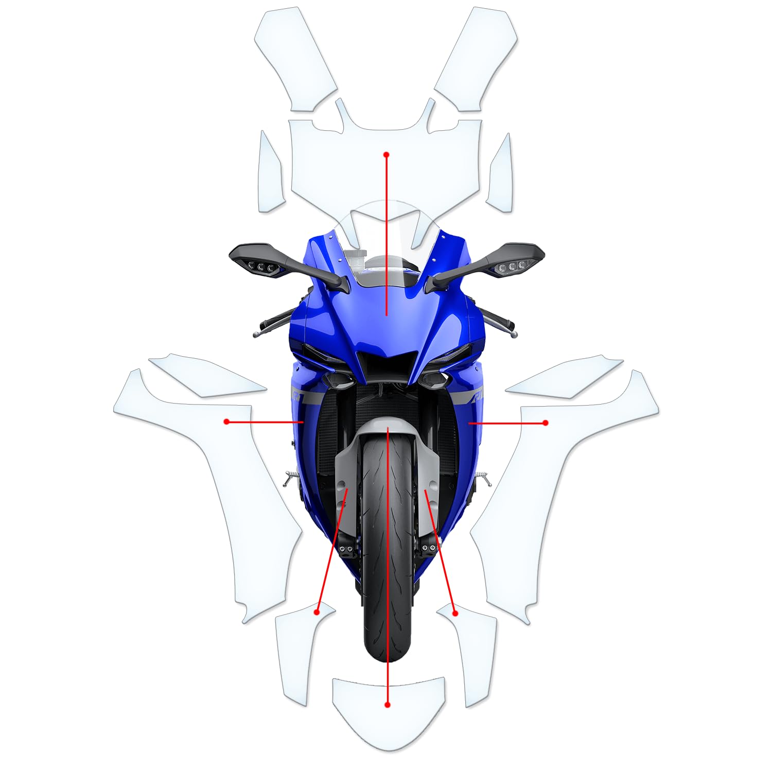 Steinschlag Lackschutzfolie Kratzschutz Transparent geeignet für Yamaha YZF-R1 2020+ von Moto Screenies