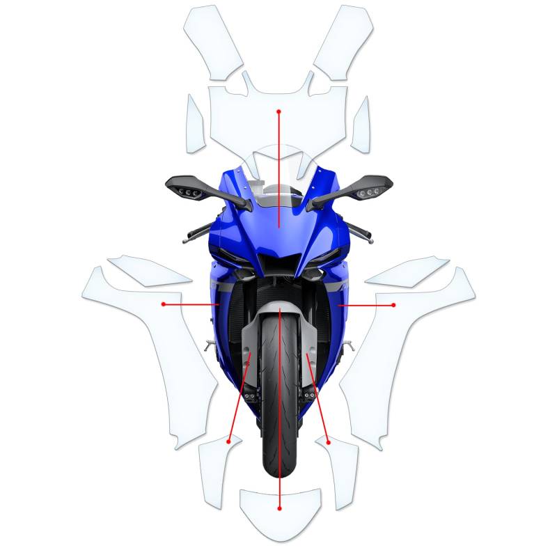 Steinschlag Lackschutzfolie Kratzschutz Transparent geeignet für Yamaha YZF-R1 2020+ von Moto Screenies