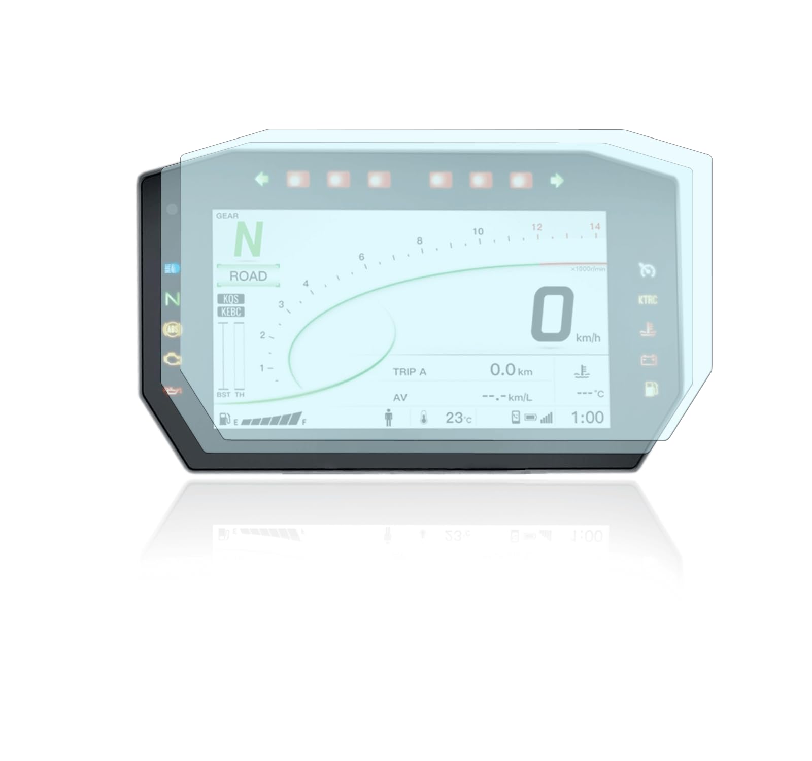 Tachoschutzfolie Displayschutzfolie passend für Kawasaki H2 SX SE 2022+ 2x Anti Glare von Moto Screenies