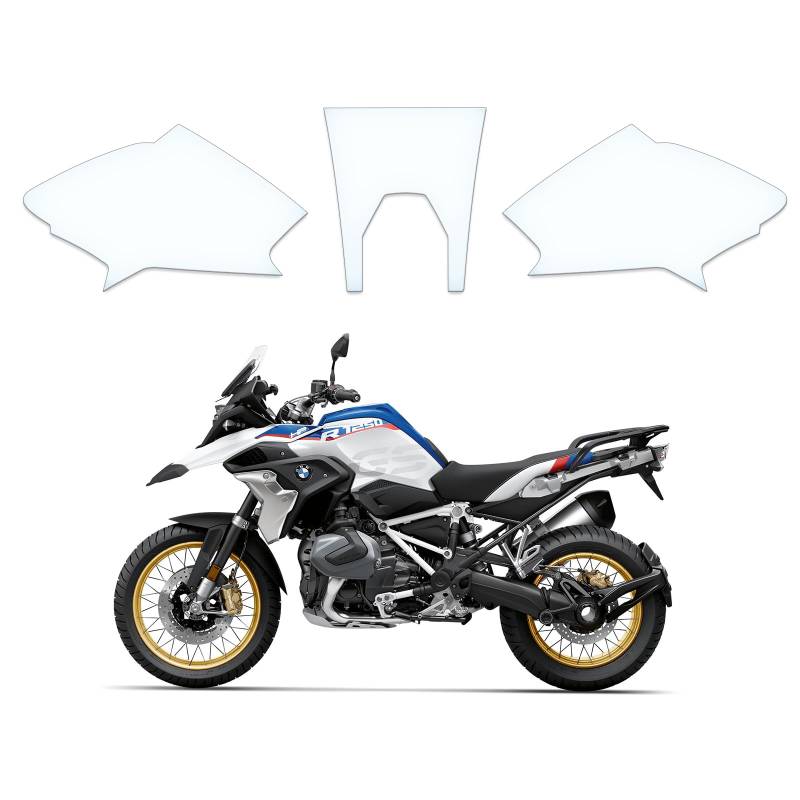 Tankschutzfolie Lackschutz Tankpad Transparent geeignet für BMW R1250GS 2019+ von Moto Screenies