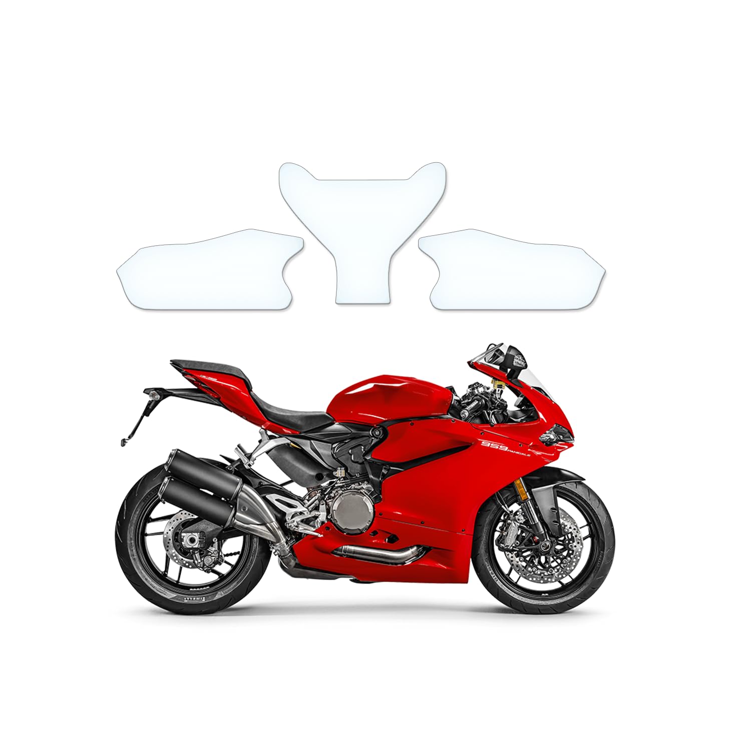 Tankschutzfolie Lackschutz Tankpad Transparent geeignet für Ducati Panigale 959 2016-2017 von Moto Screenies