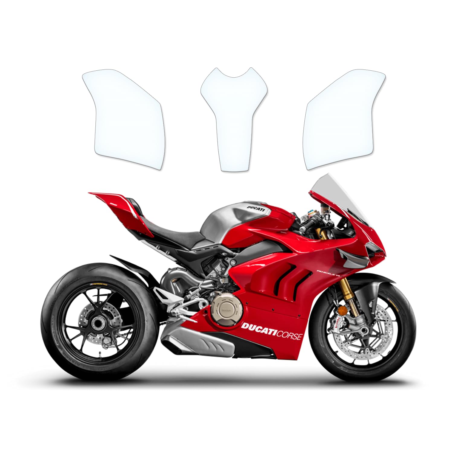 Tankschutzfolie Lackschutz Tankpad Transparent geeignet für Ducati Panigale V4R von Moto Screenies