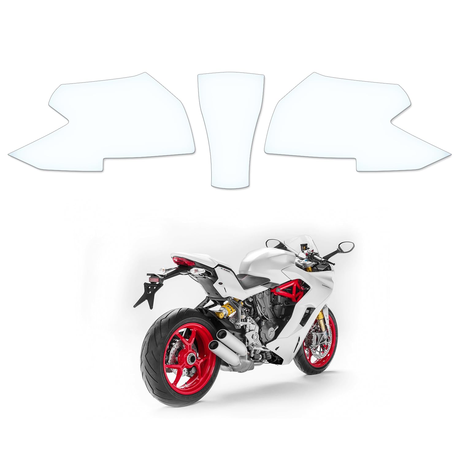 Tankschutzfolie Lackschutz Tankpad Transparent geeignet für Ducati Supersport 2017+ von Moto Screenies