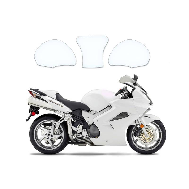 Tankschutzfolie Lackschutz Tankpad Transparent geeignet für Honda VFR800 / Interceptor 2002-2013 von Moto Screenies