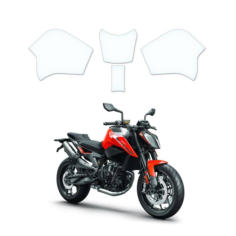 Tankschutzfolie Lackschutz Tankpad Transparent geeignet für KTM Duke 790 2018+ von Moto Screenies