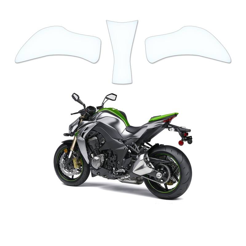 Tankschutzfolie Lackschutz Tankpad Transparent geeignet für Kawasaki Z1000 2014-2017 von Moto Screenies