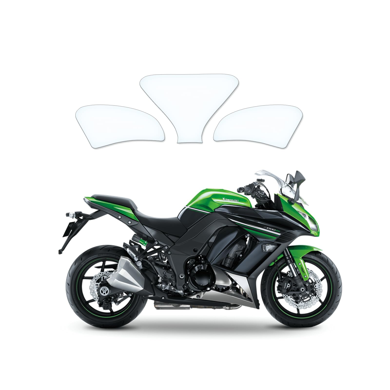 Tankschutzfolie Lackschutz Tankpad Transparent geeignet für Kawasaki Z1000SX 2014-2016 von Moto Screenies