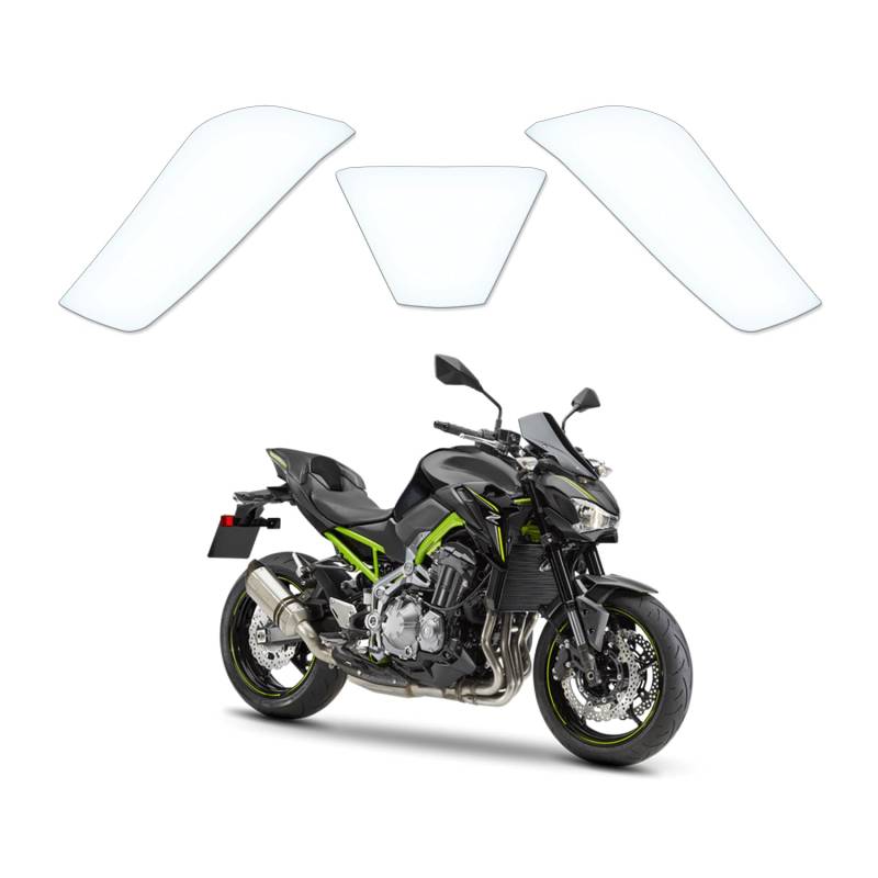 Tankschutzfolie Lackschutz Tankpad Transparent geeignet für Kawasaki Z900 2017+ von Moto Screenies