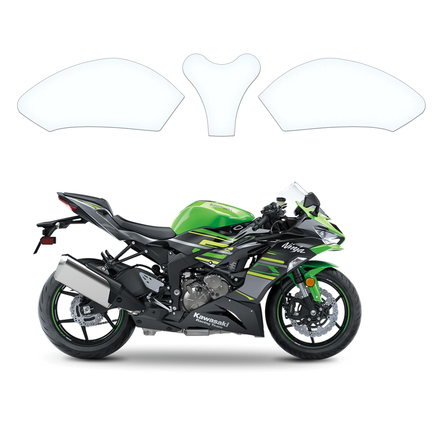 Tankschutzfolie Lackschutz Tankpad Transparent geeignet für Kawasaki ZX6R 636 2019+ von Moto Screenies