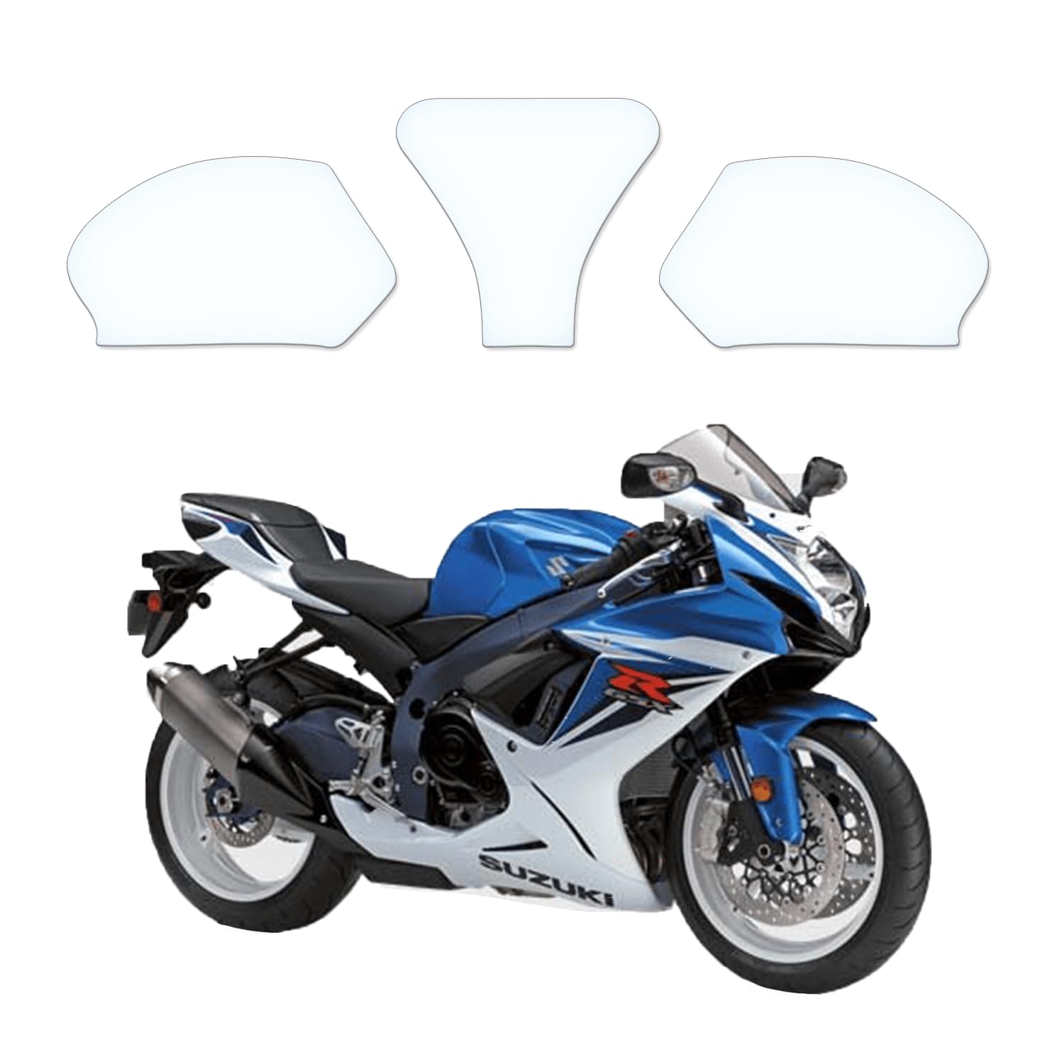 Tankschutzfolie Lackschutz Tankpad Transparent geeignet für Suzuki GSX R 600 750 L1 L2 2011-2018 von Moto Screenies