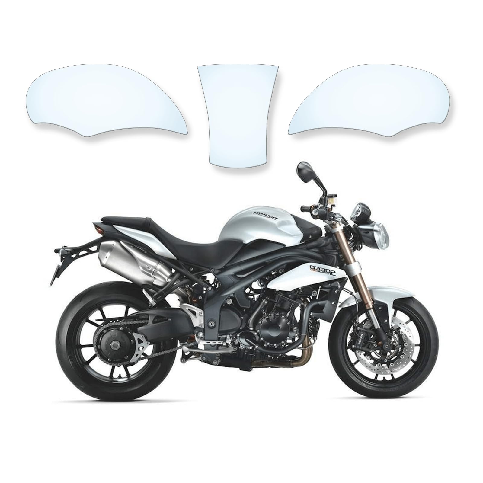 Tankschutzfolie Lackschutz Tankpad Transparent geeignet für Triumph 1050 Speed Triple 2011-2015 von Moto Screenies