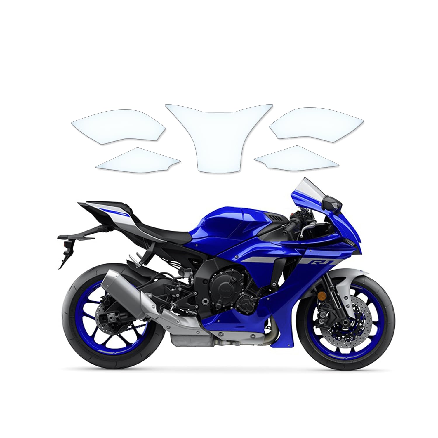 Tankschutzfolie Lackschutz Tankpad Transparent geeignet für Yamaha YZF-R1 2020+ von Moto Screenies