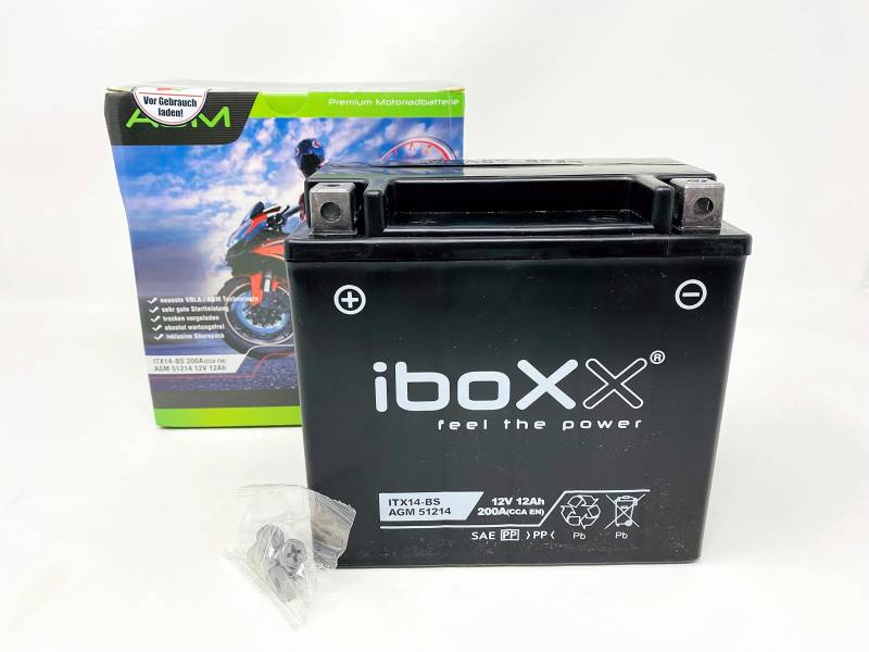 Batterie YTX14-BS kompatibel mit Piaggio MP3 500 LT ie Business ABS ASR M86100 2015-2017 von MotoX-treme