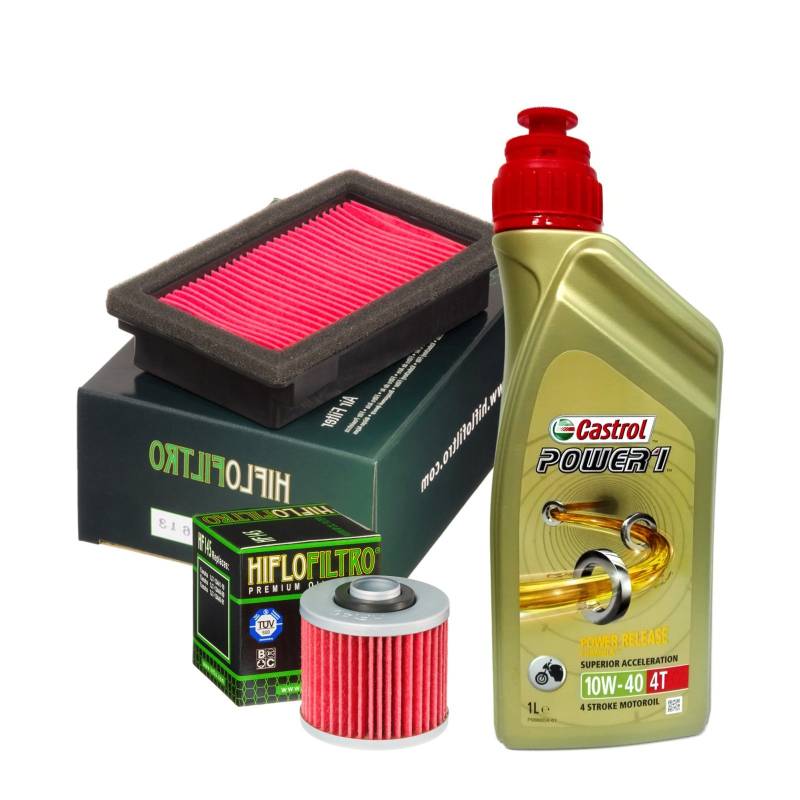 Wartungsset Castrol Power 1 10W40 Ölfilter Luftfilter Yamaha MT-03 / XT 660 R/X von Motocar