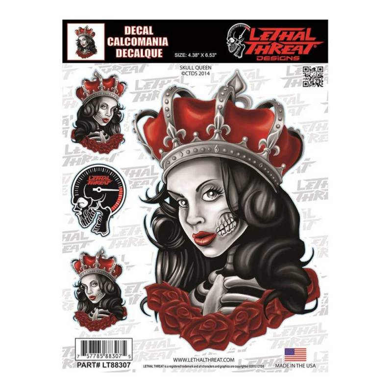 Motodak Aufkleber Lethal Threat Skull Queen 15 x 20 cm (Lt88307) von motodak