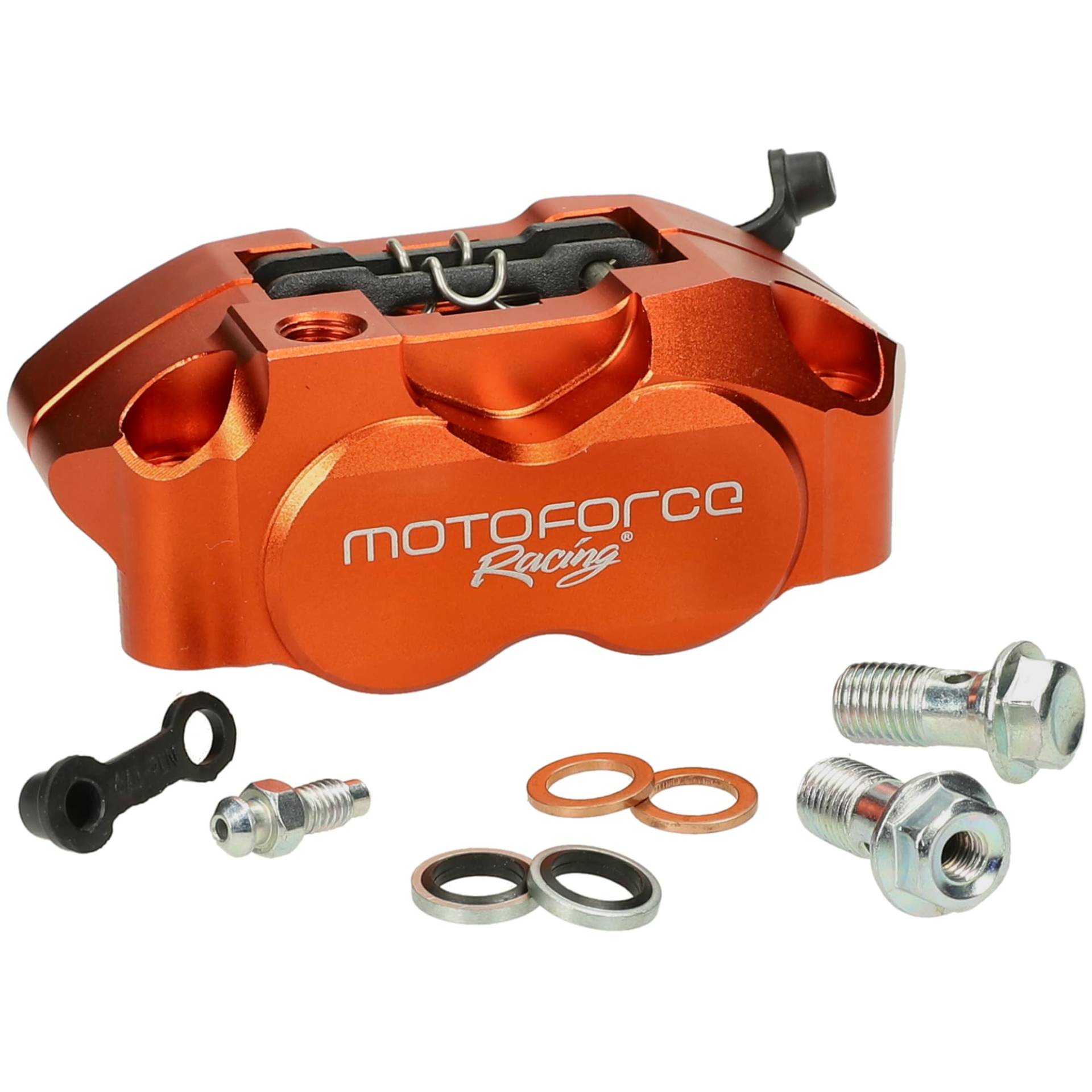 Bremssattel Motoforce radial 4-Kolben orange von Motoforce