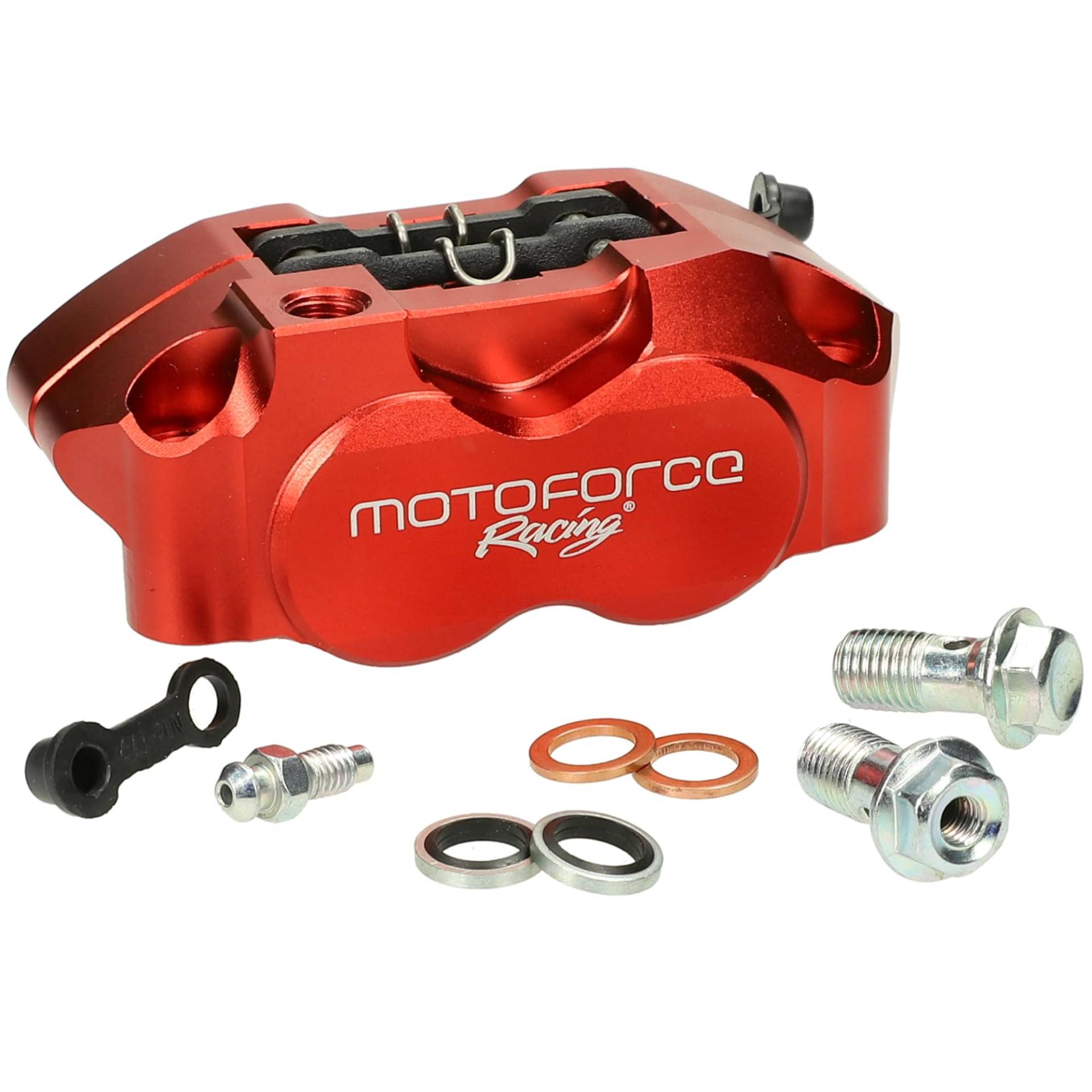 Bremssattel Motoforce radial 4-Kolben rot von Motoforce